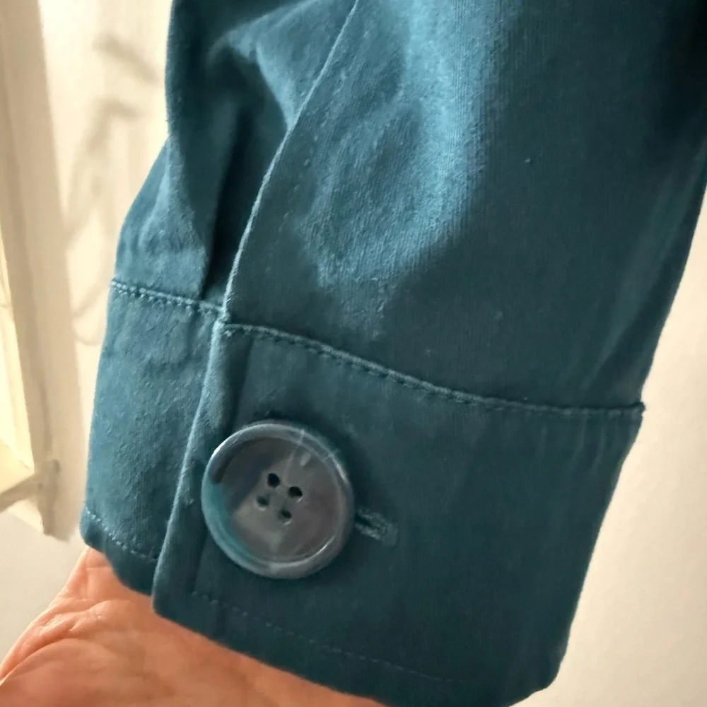 torrid Teal Utility Button-Front Jacket - Picture 8 of 13